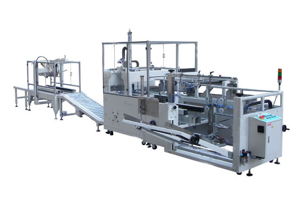 全自動圓罐裝箱開（kāi）箱封箱流水線